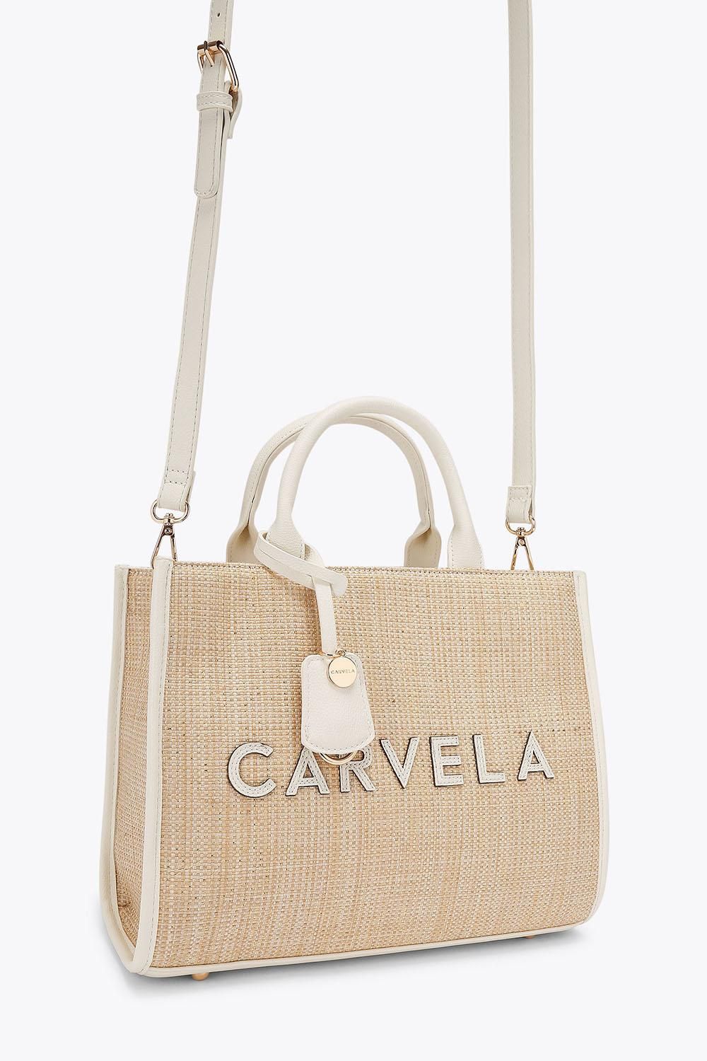 Carvela Frame Raffia Midi' Bag