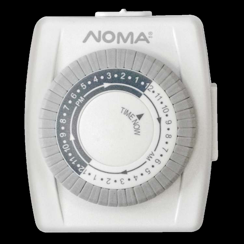 NOMA 24 Hour Indoor Mechanical Timer, 48 Programmable settings, 1 Grounded Outlet, White