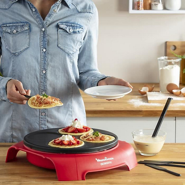 Crêpière - MOULINEX - Accessimo - 4 empreintes - 720 W - Rouge