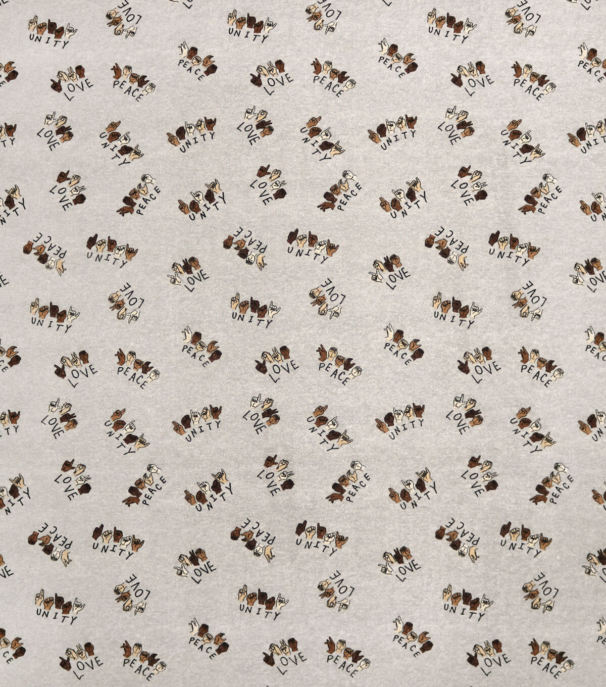 Peace Love Unity Super Snuggle Cotton Fabric