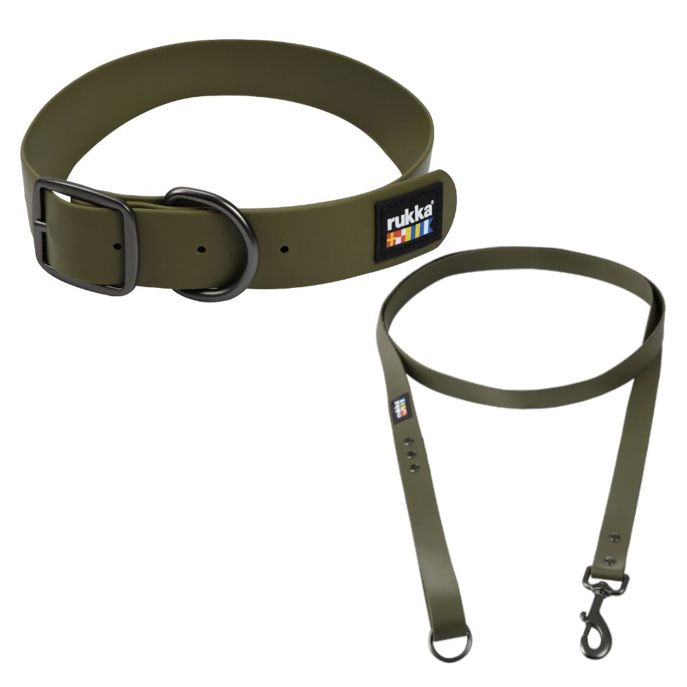 Rukka Biodipro Collar & Lead Set – Olive
