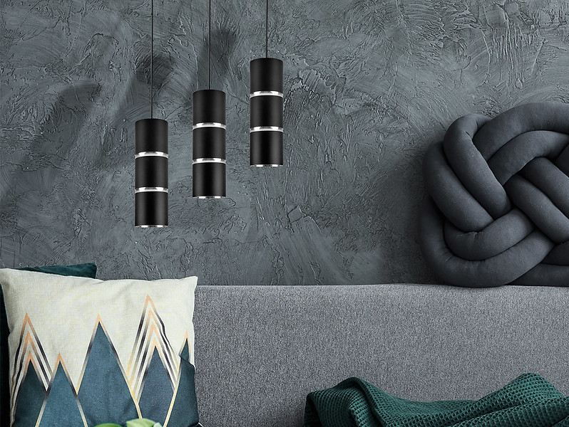 Lampa wisząca Bamboo aluminiowa czarna