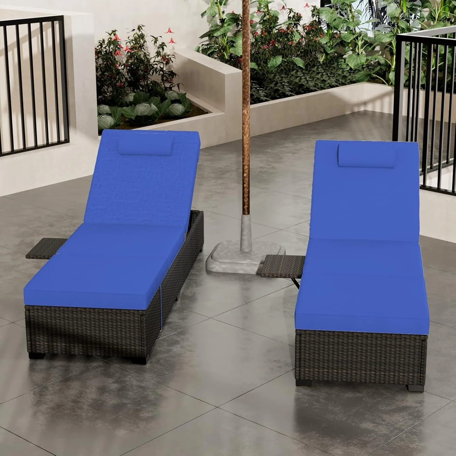 Chaise Lounge Chair Outdoor Set of 2