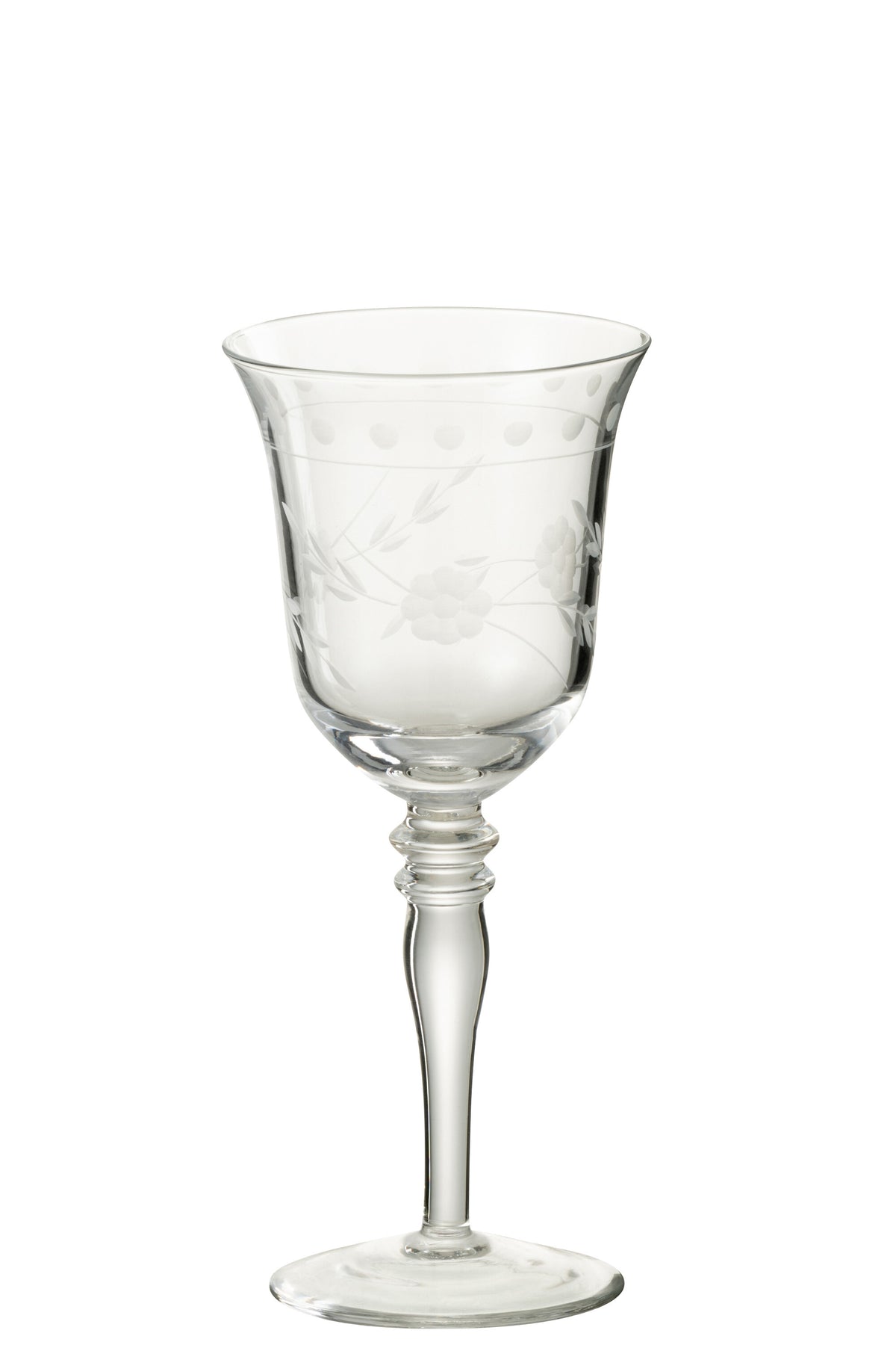 J-Line glas rode wijn Gegraveerd - verre - transparant - 4 stuks