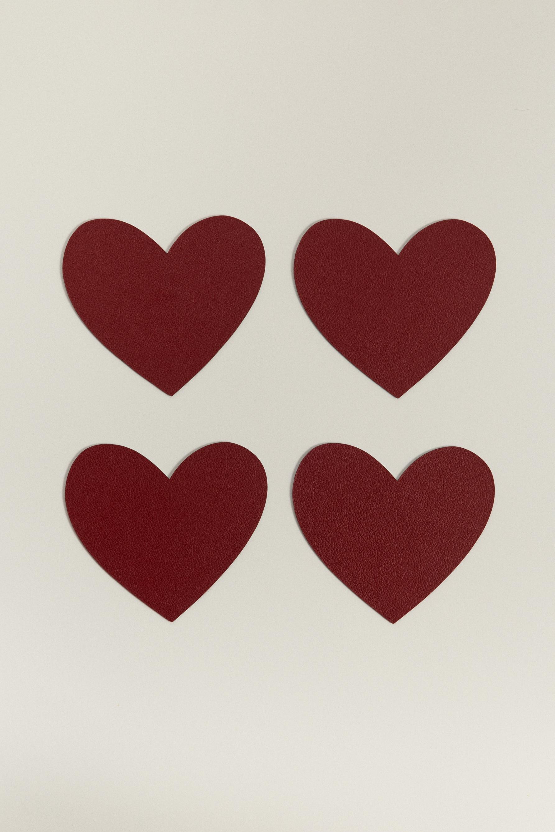 Pack 4 posavasos corazón 11 cm