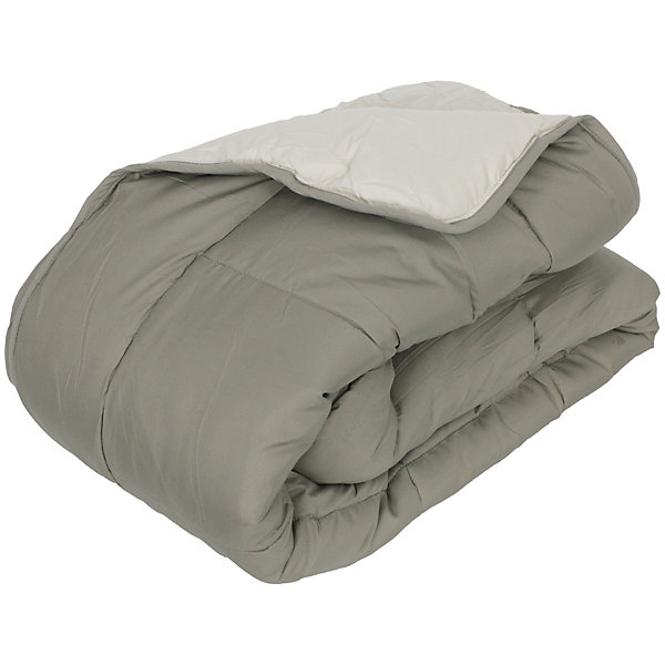 Couette hiver 200x200 cm COCOON BICOLORE Taupe/Lin garnissage fibre polyester 400g/m2
