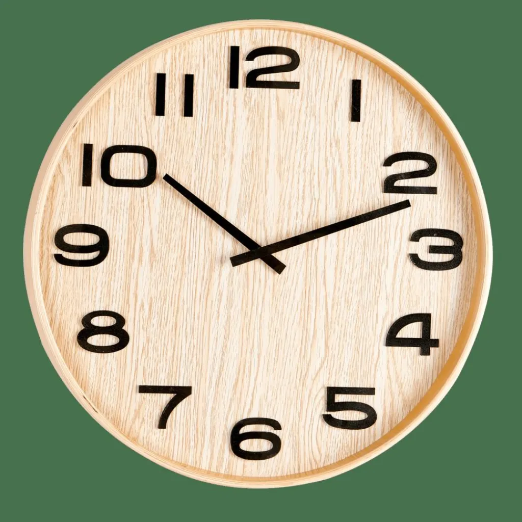 Horloges^CASA PLYWOOD Horloge Murale Naturel