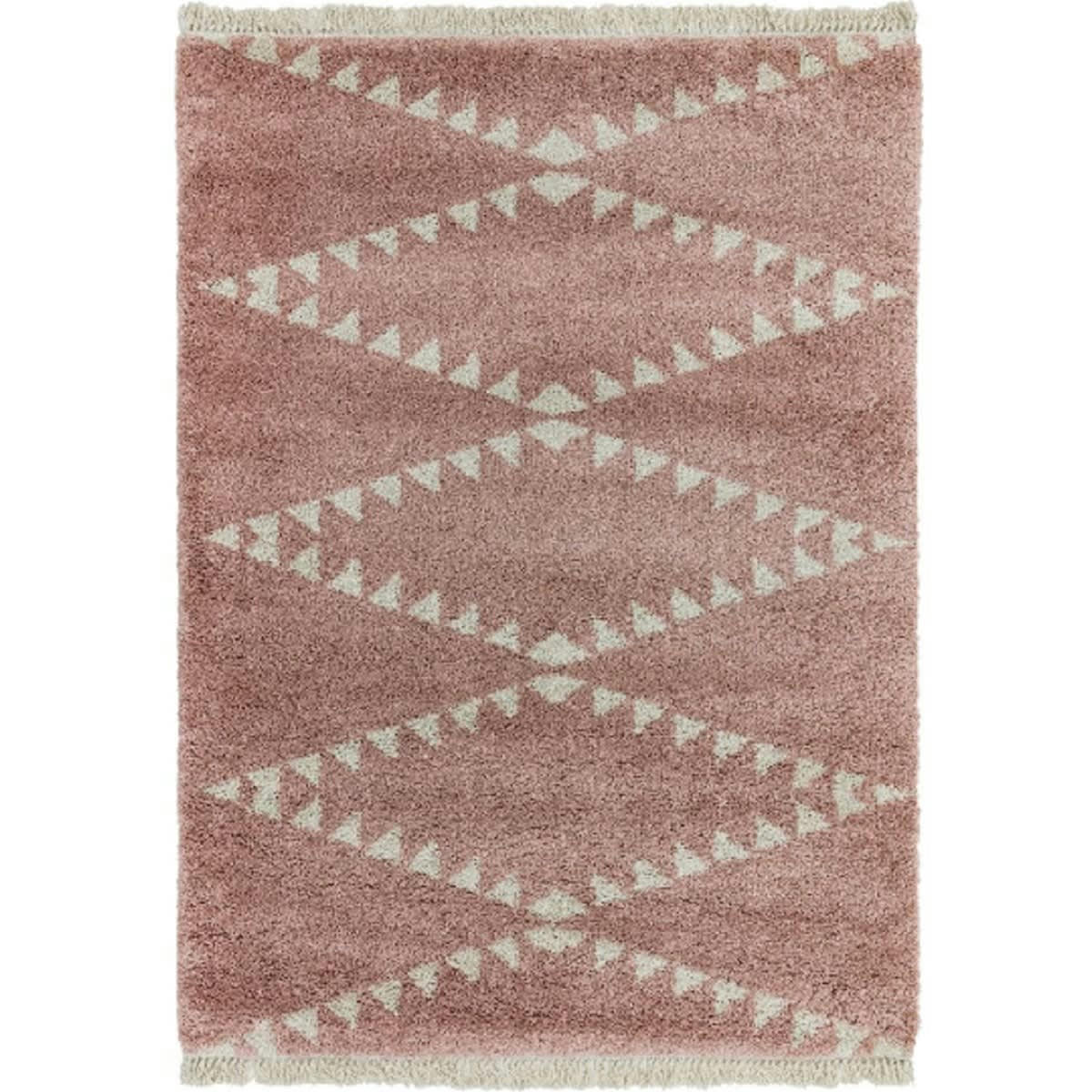 DIKO - Tapis style berbère en Polypropylène Rose 160x230 cm