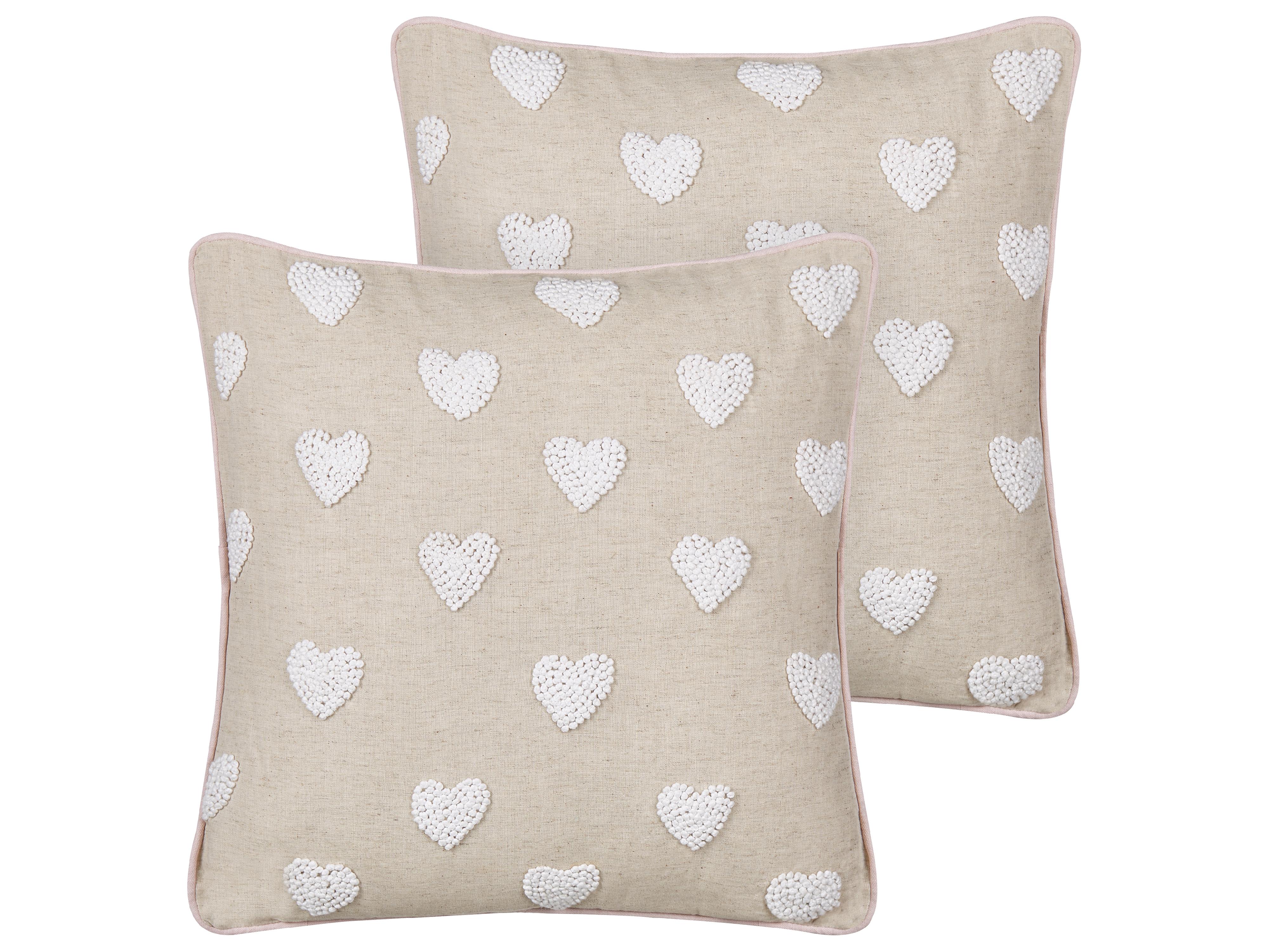 Throw Cushion GAZANIA Cotton 45 x 45 cm Beige