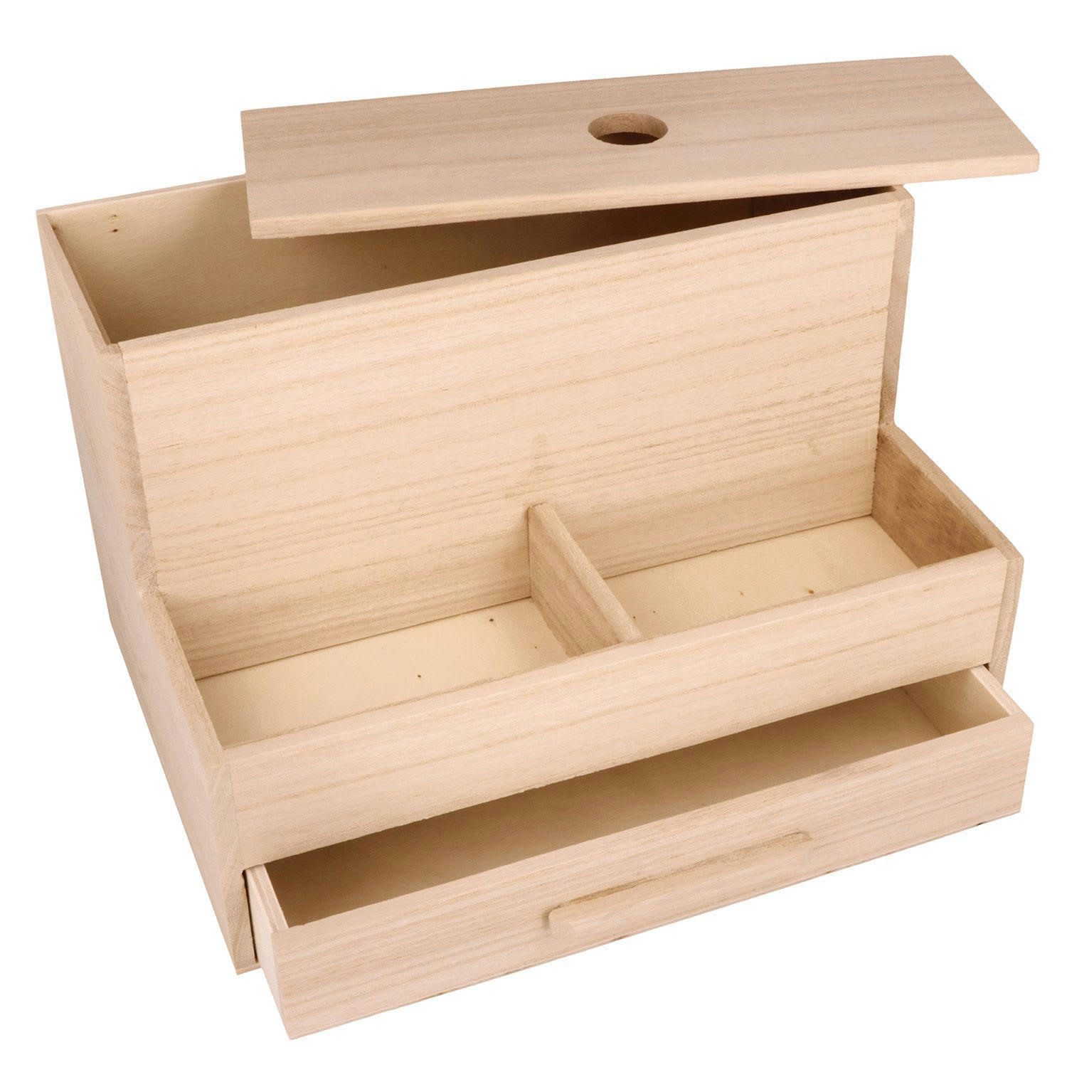 - Boîte de rangement en bois 16 x 25 x 18 cm