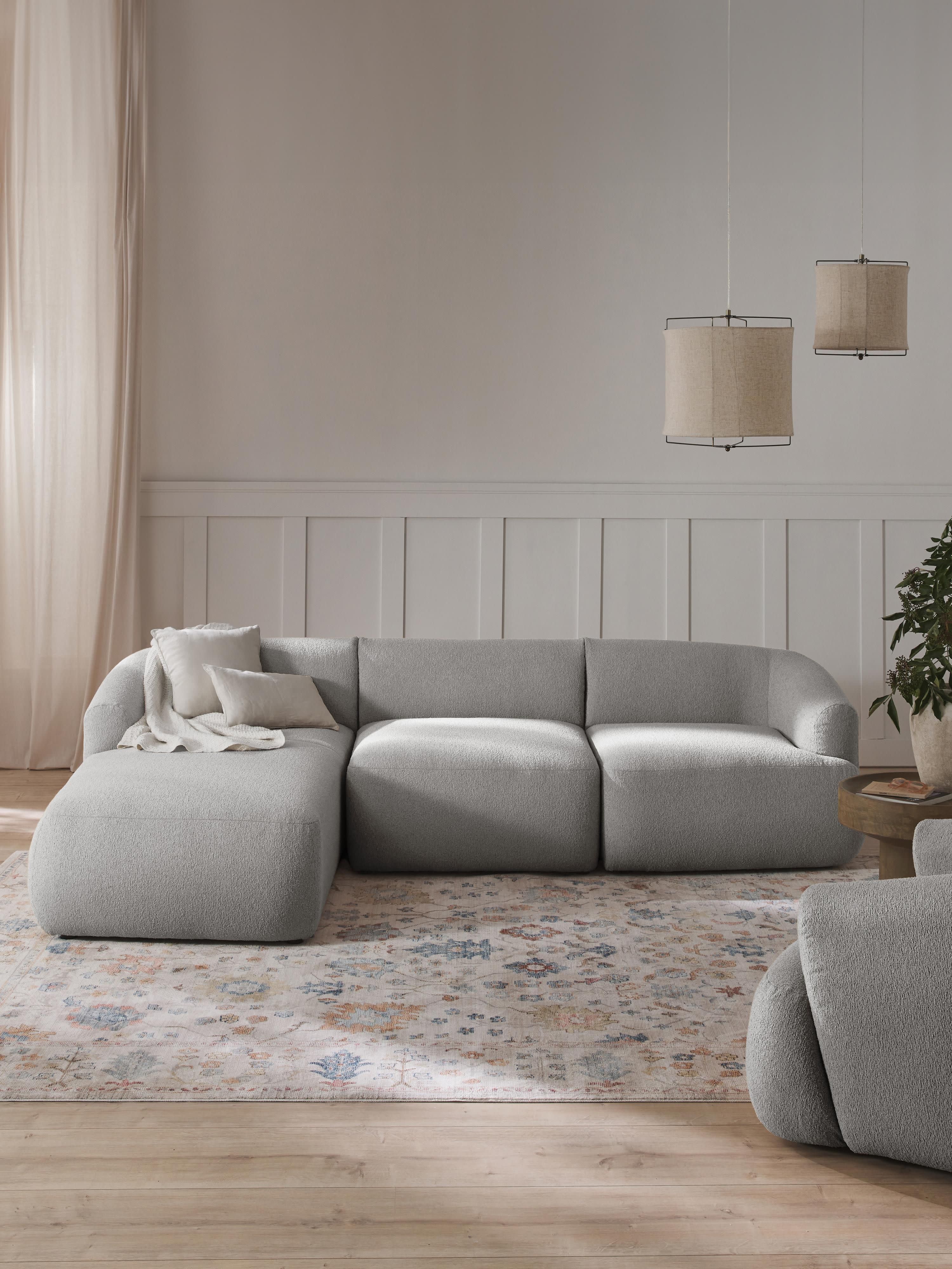 Modulares Bouclé-Ecksofa Sofia (3-Sitzer)