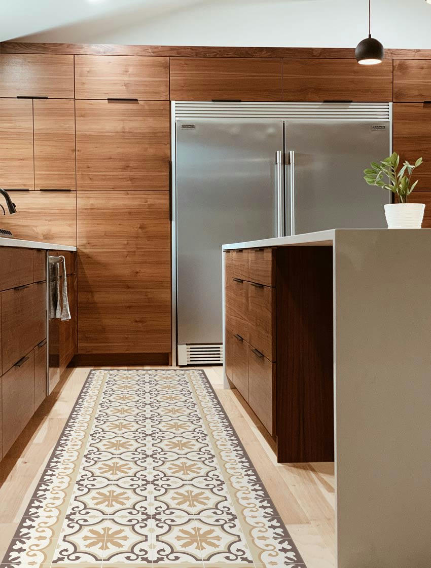 BARCELONE - Tapis en vinyle Avenir Sand beige 80x280