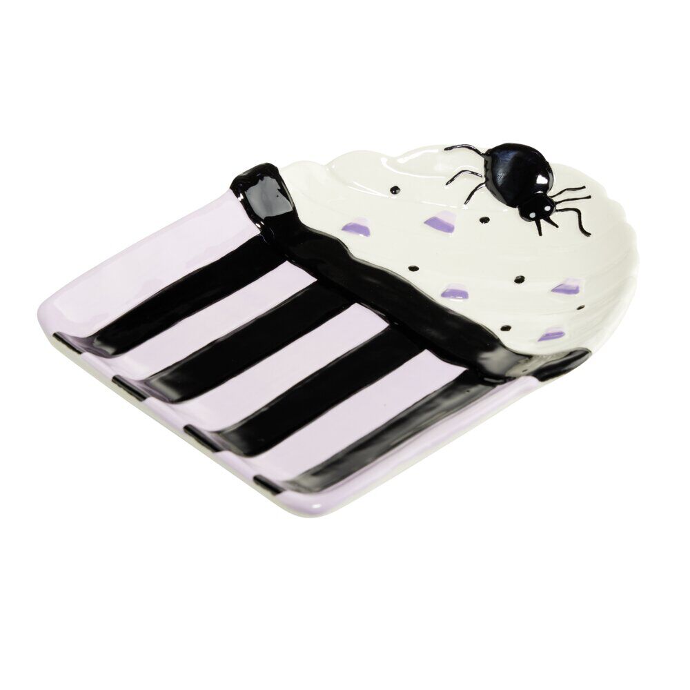 Coupelle Halloween cupcake dolomite noir et blanc 13x17cm
