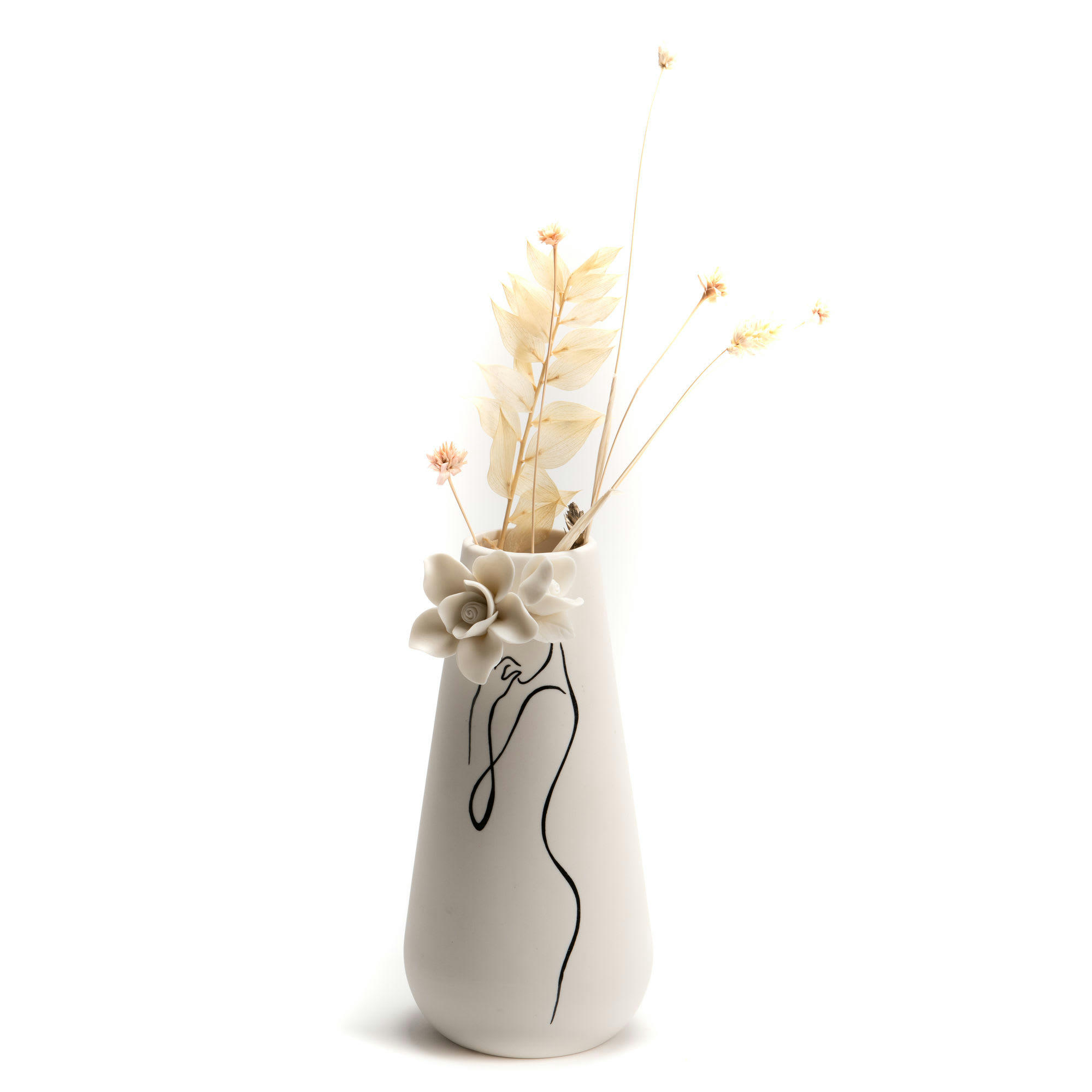 - Vase silhouette femme fleur L10cm