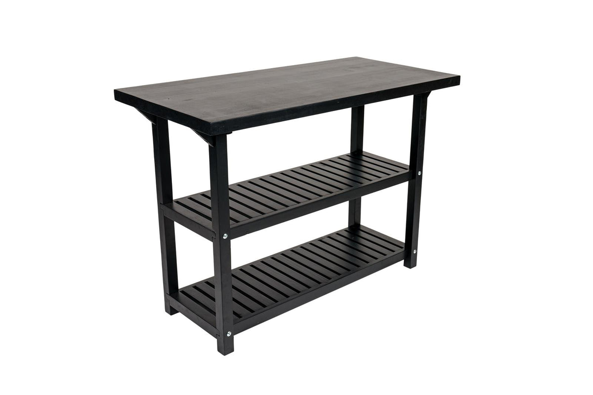 MaximaVida werktafel Sergio 115 cm zwart - 4 cm dik werkblad