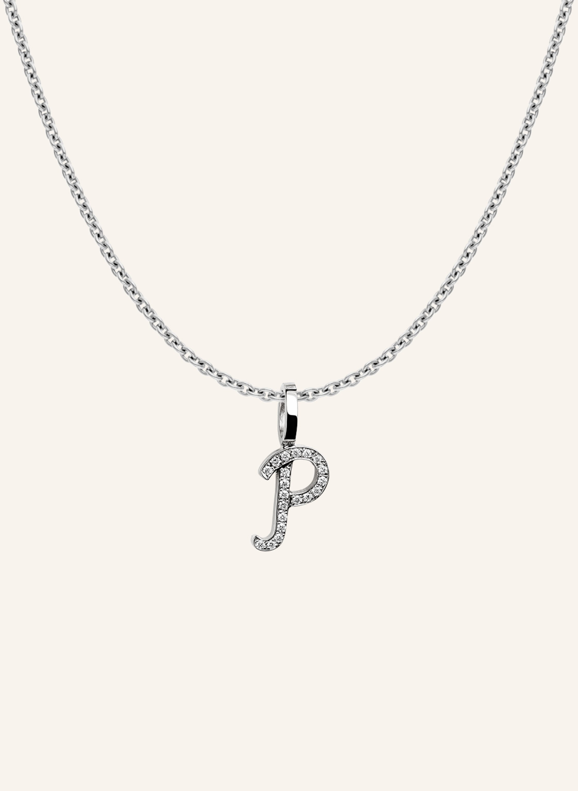 CADA Kette TINY DIAMOND LETTER P