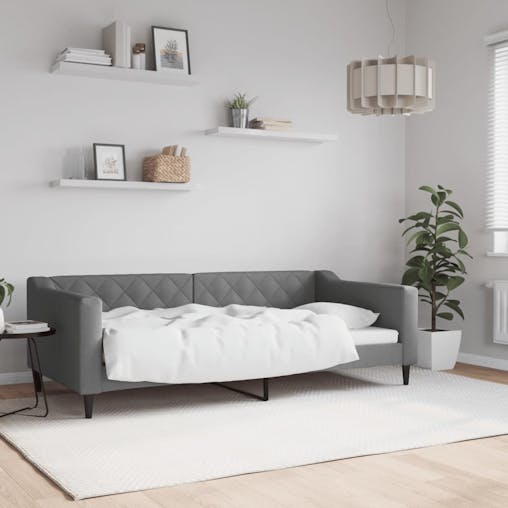 NNEVL Day Bed Dark Grey 90x190 cm Fabric