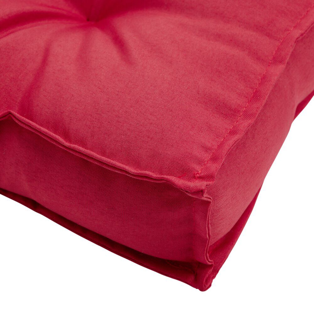 Coussin de sol assise carrée matelassée rouge 45x45cm