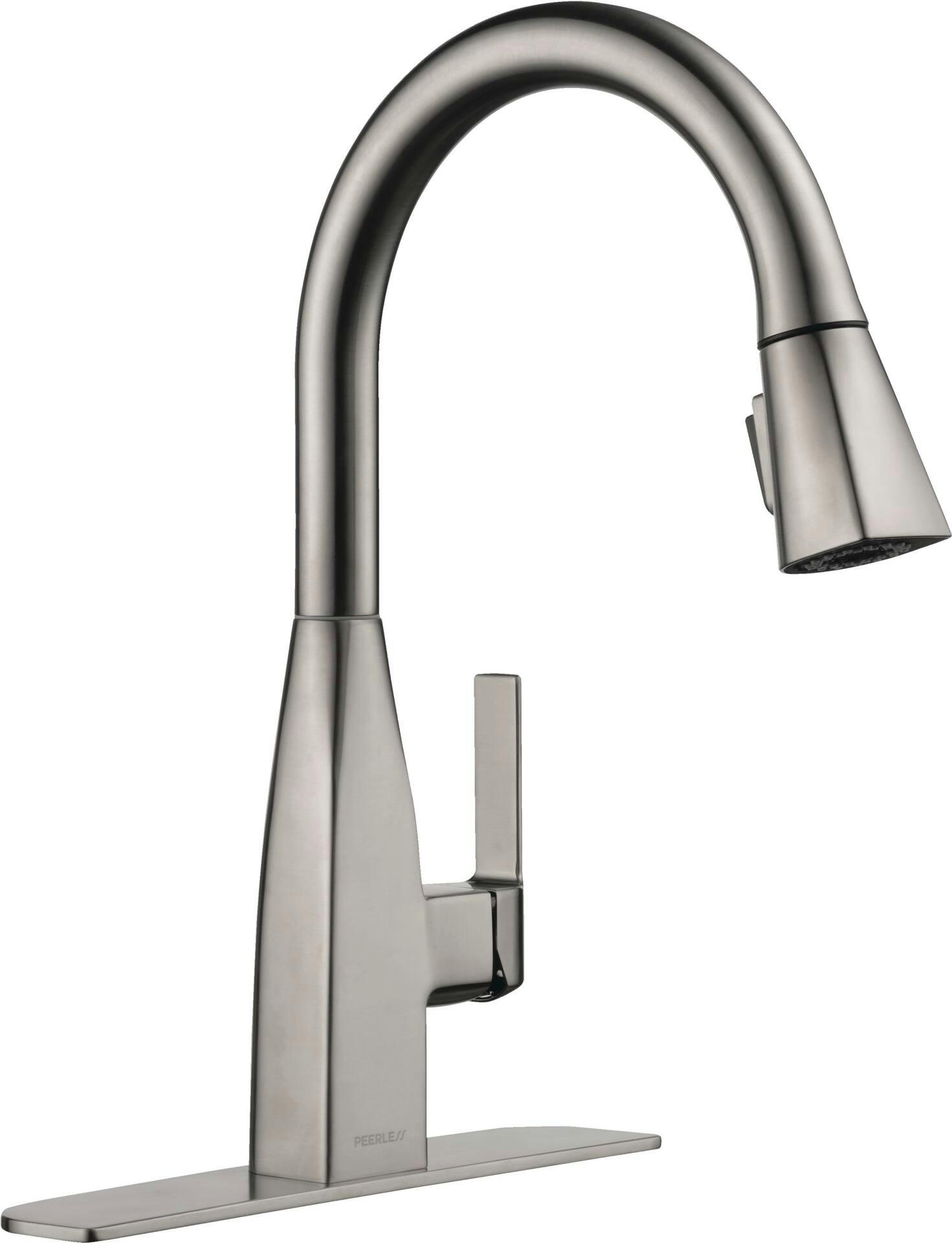 Peerless® Xander Single Handle High Arc Pull Down Kitchen Faucet, Stainless Steel