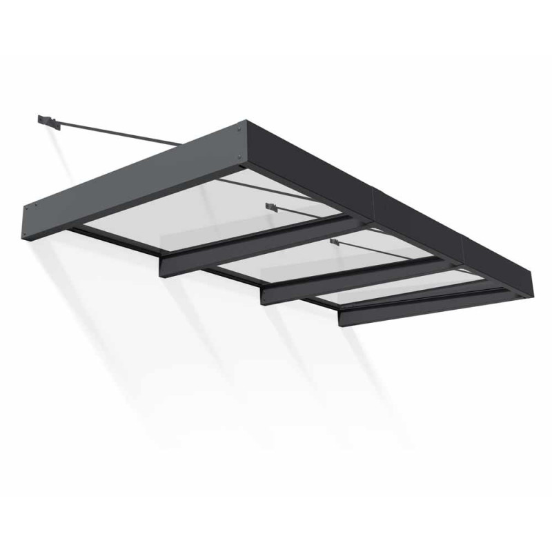 Marquise de porte Sophia XL gris foncé 286 x 140 cm CANOPIA