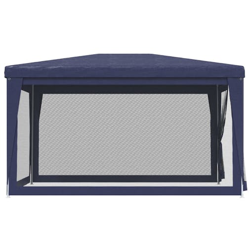 NNEVL Party Tent with 4 Mesh Sidewalls Blue 3x4 m HDPE