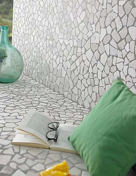 Carrelage de mosaïque (Boite de 1m²)/ Plaque mosaïque mur et sol en marbre naturel coloris blanc - 30 x 30 cm