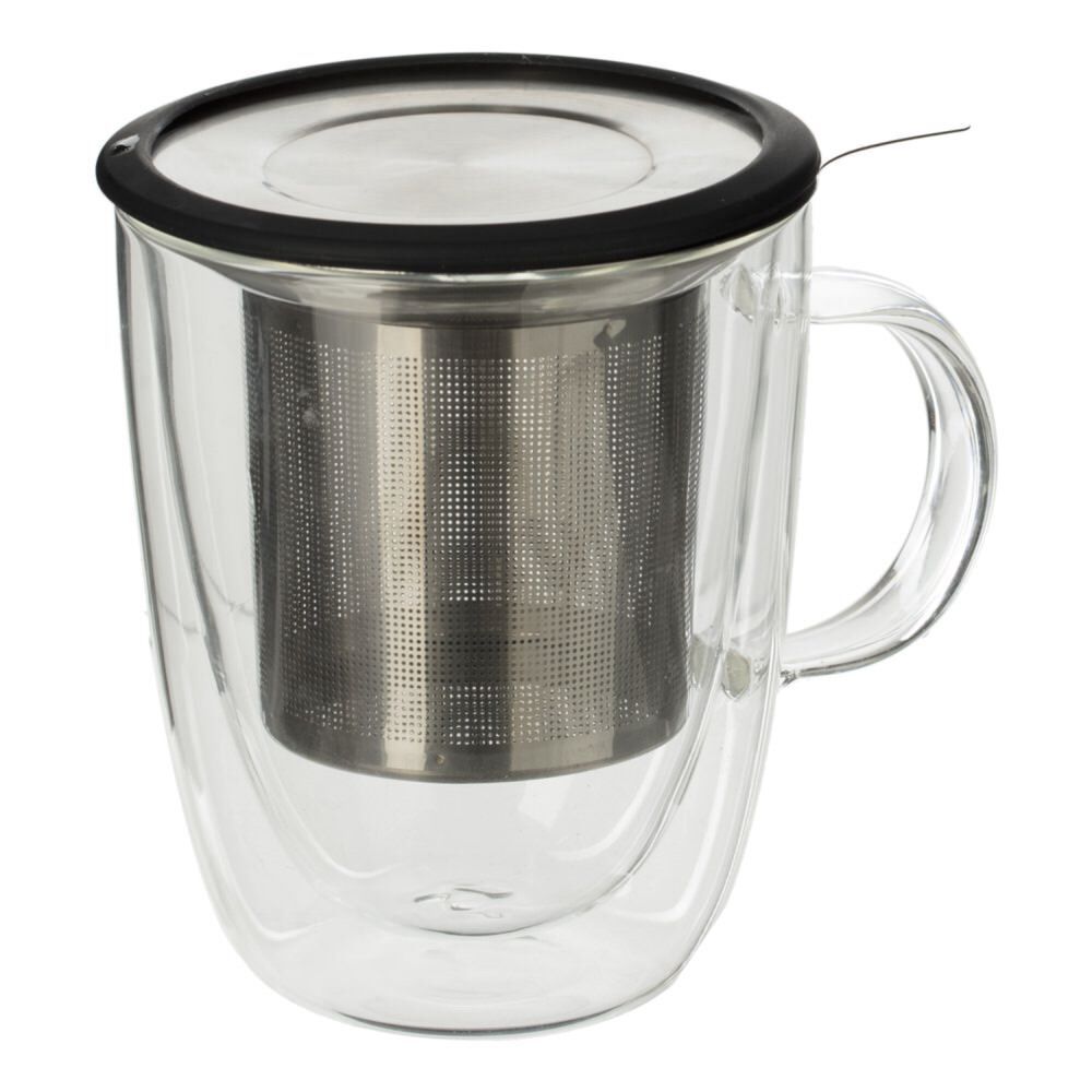 Caneca dupla em vidro com fitro 30cl