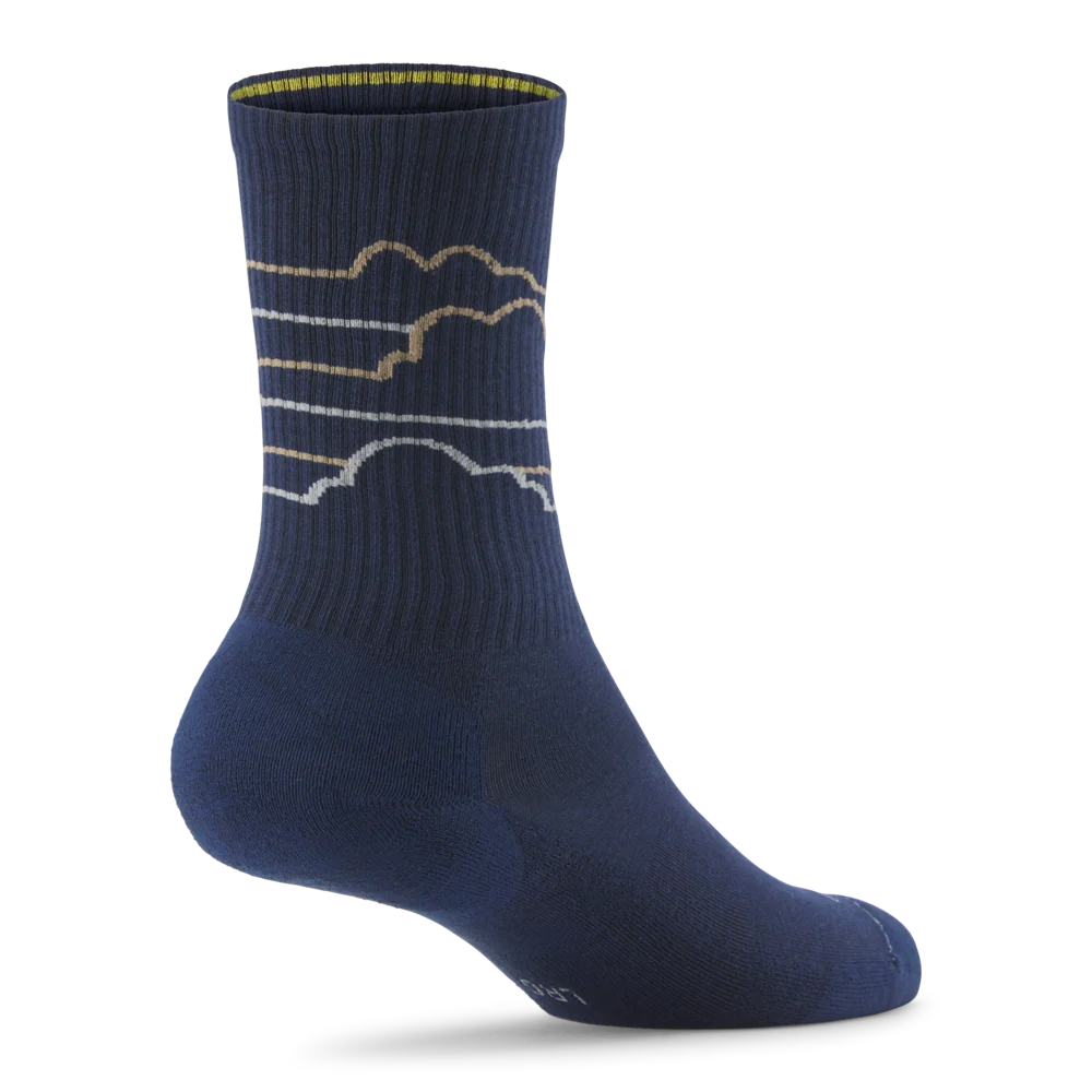 Anytime Crew Sock - Deep Navy/Rugged Beige (Medium Grey) - Cloudstripe