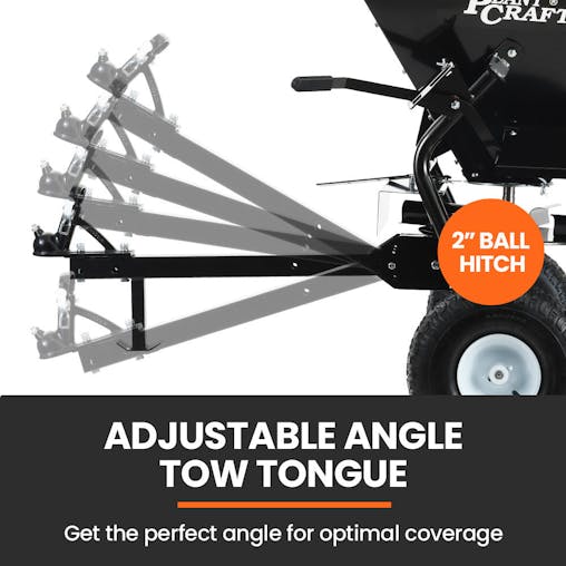 NNEMB 160L Tow Behind Broadcast Seed and Fertiliser Spreader, 158kg Load, Heavy Duty