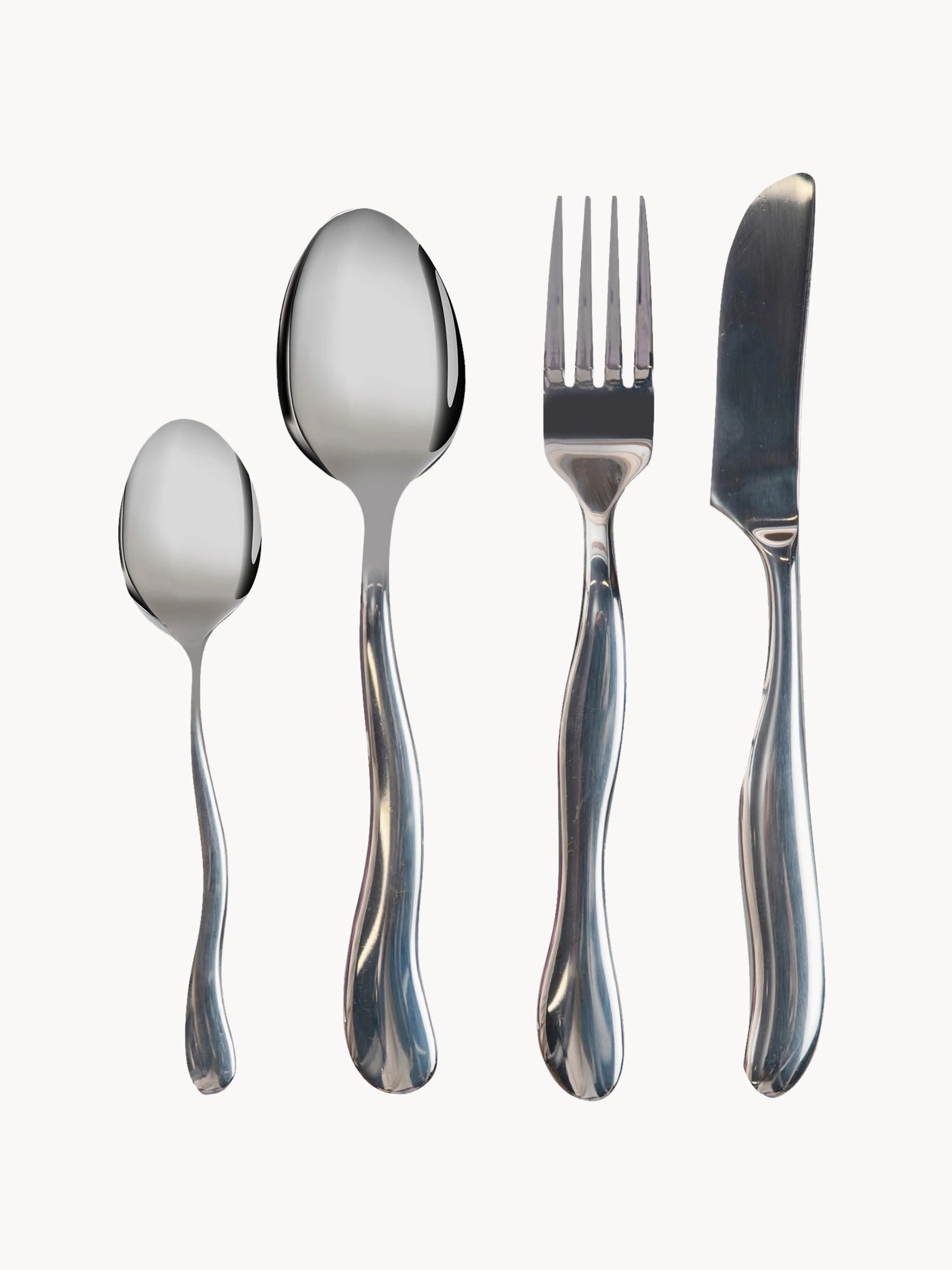 Satiniertes Besteck-Set Waverly mit gehämmerten Griffen, 4 Personen, 16er-Set