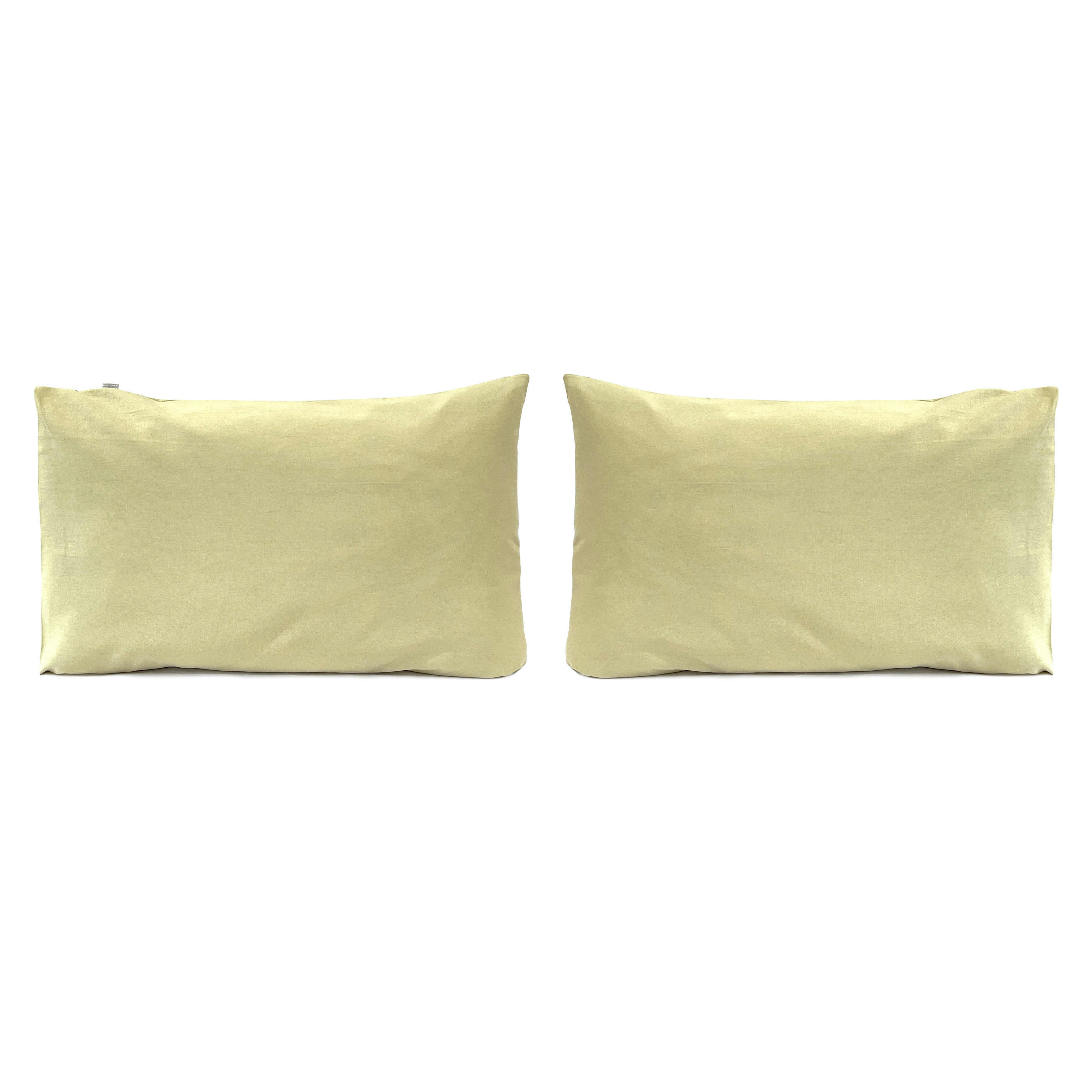 BIO LISO FA - 2 taies d'oreiller lin/coton organic 50x75 cm jaune
