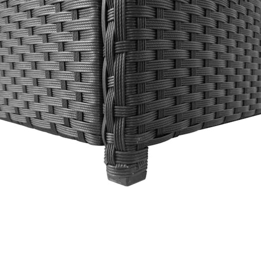 NNEVL Garden Storage Box Black 120x50x60 cm Poly Rattan