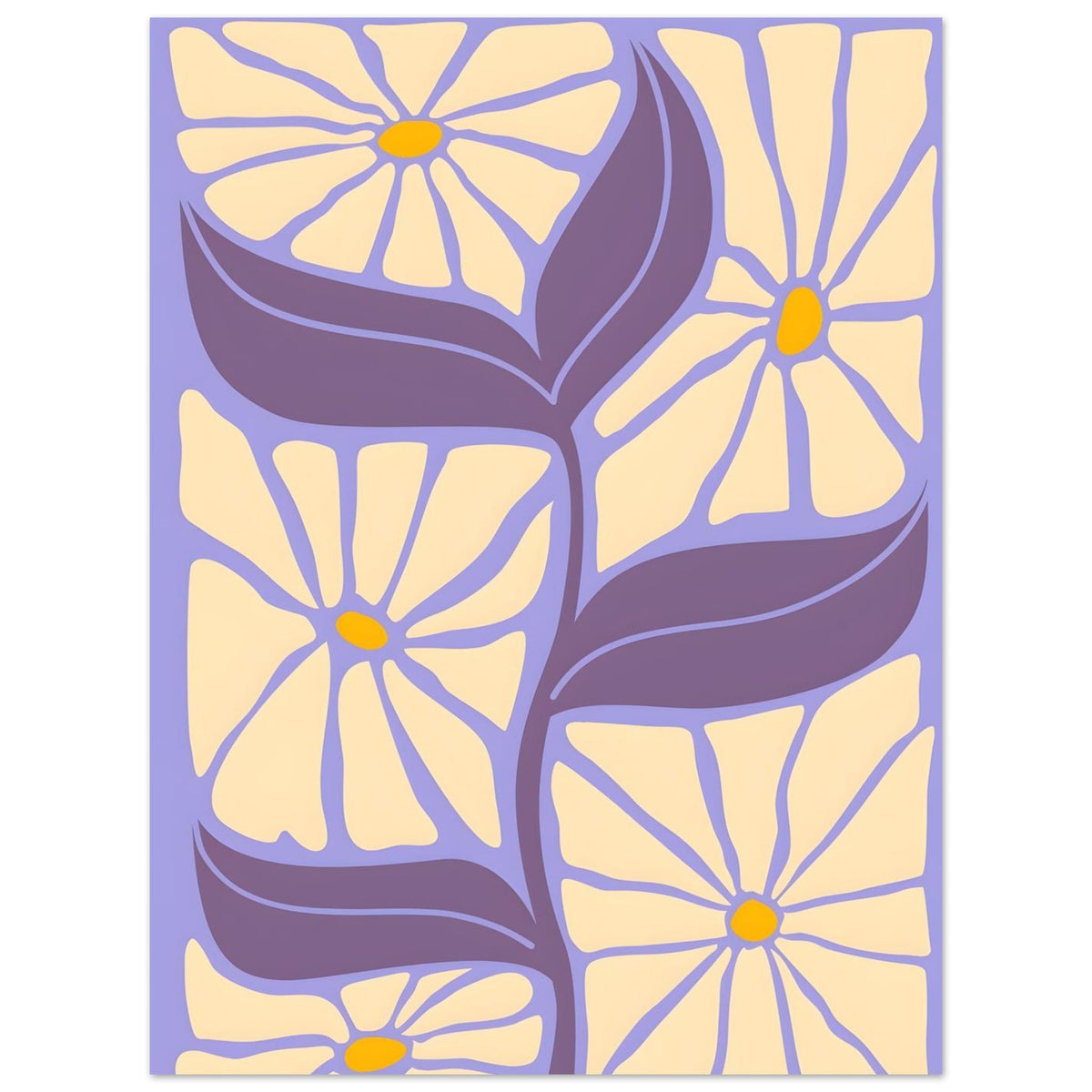 Artfulprints Poster Matisse - Floral form  - 30x40 cm - Paars