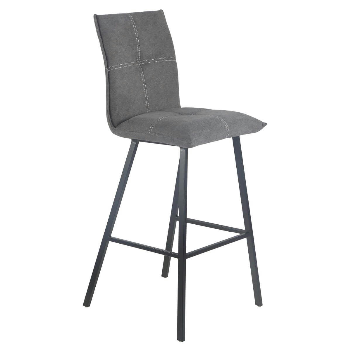 LAGOS - Lot  de 2 tabourets gris anthracite assise h76cm