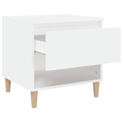 NNEVL Bedside Table White 50x46x50 cm Engineered Wood