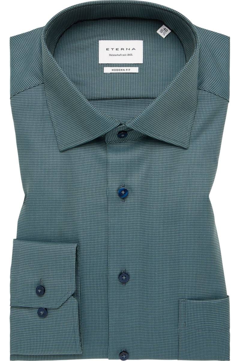 ETERNA Modern Fit Hemd grün, Strukturiert