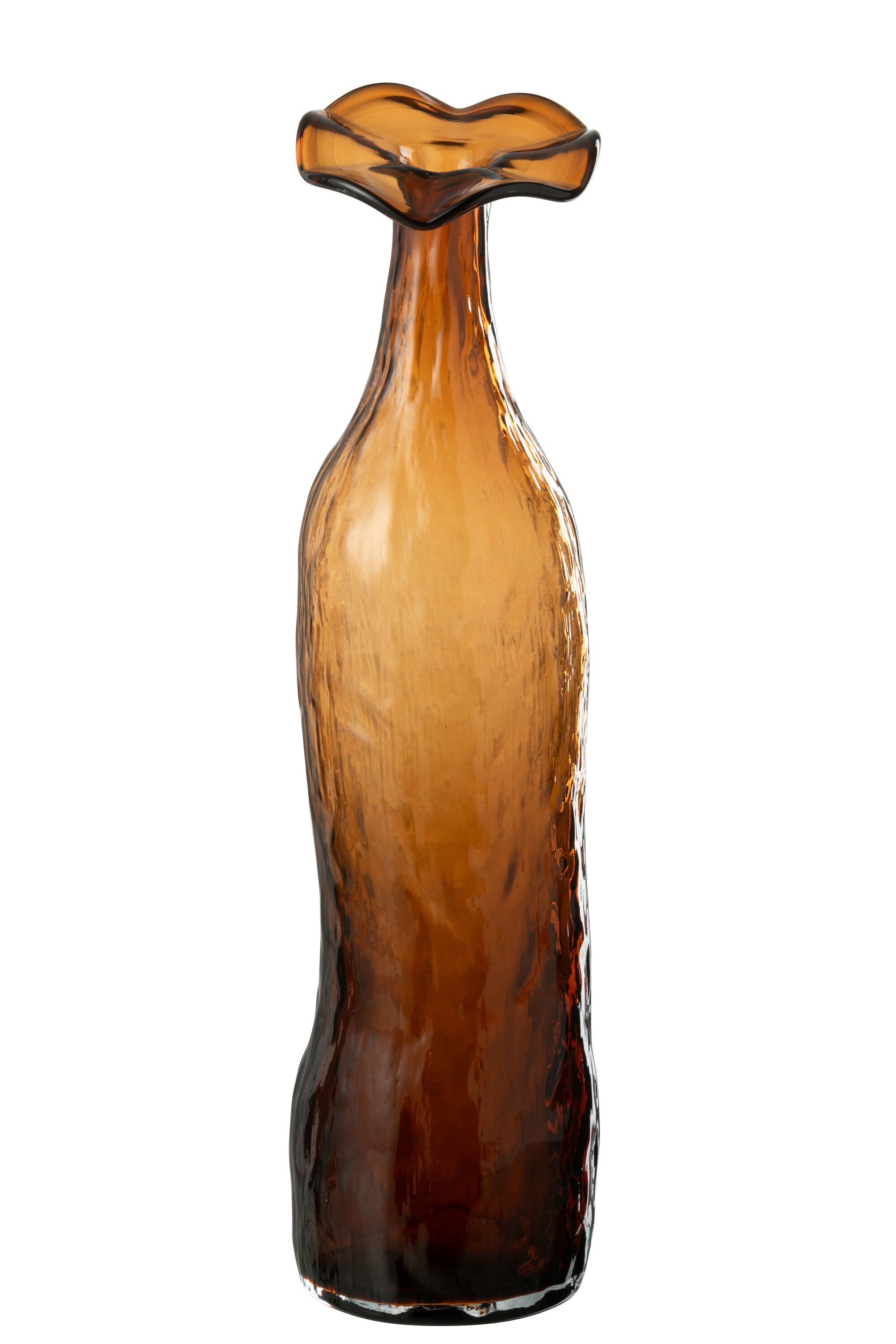 J-Line vaas Openbloeien - glas - bruin - large - 40 cm hoog