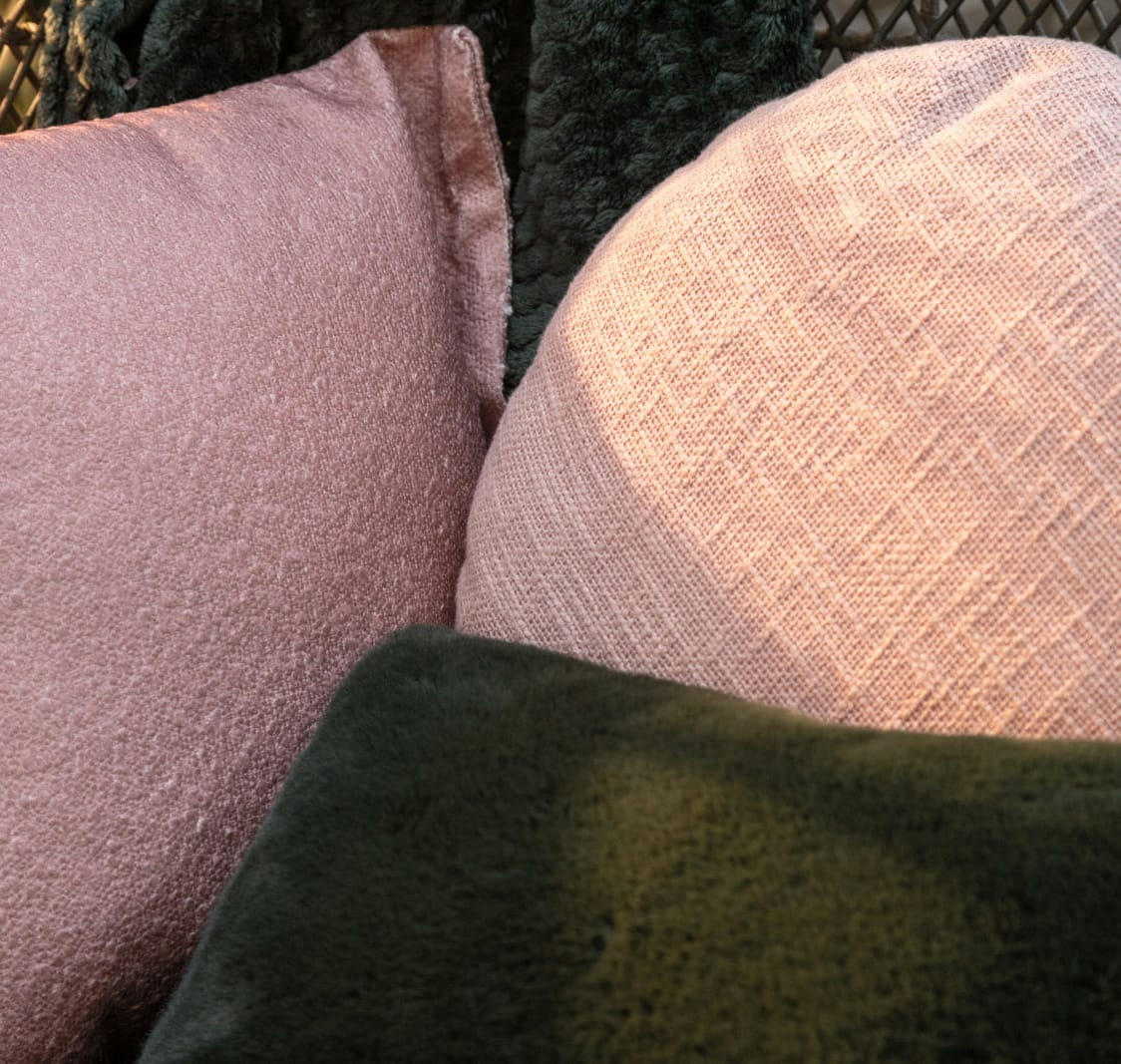 - Coussin - rose en acrylique et polyester 45x45 cm uni