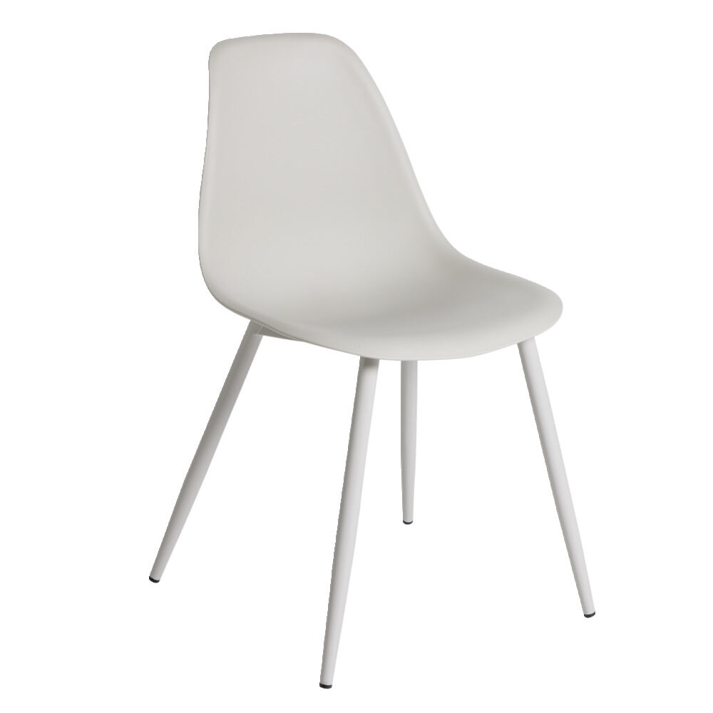 Chaise First métal et plastique gris clair 42,5x50xH78,5cm