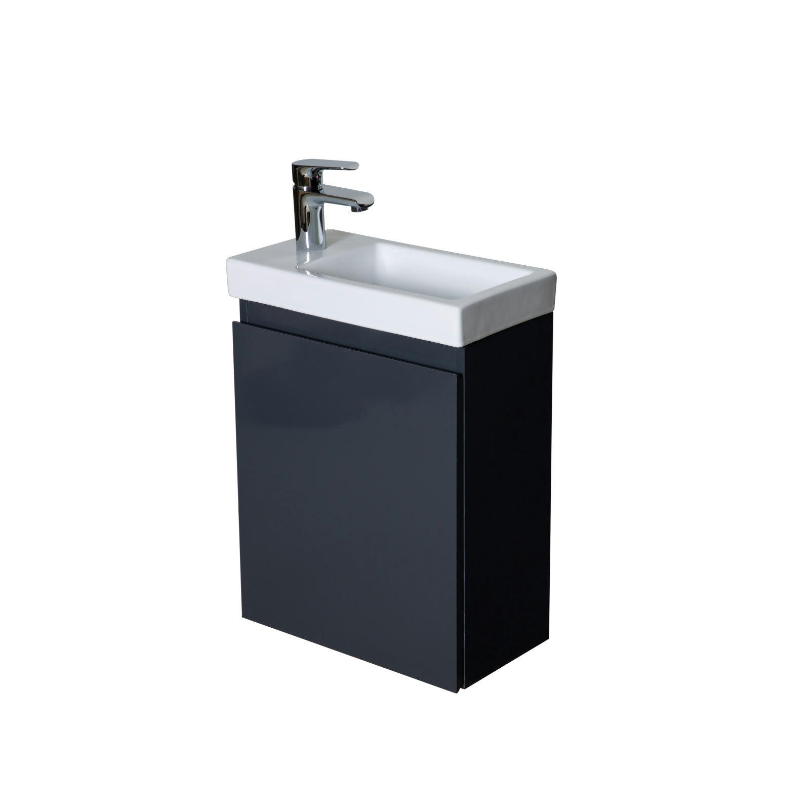 LISA - Meuble lave-mains  gris anthracite + robinet chromé