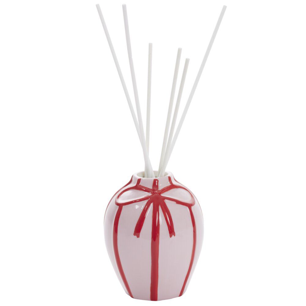 Diffuseur en grès motifs noeuds senteur rose et bergamote 100ml