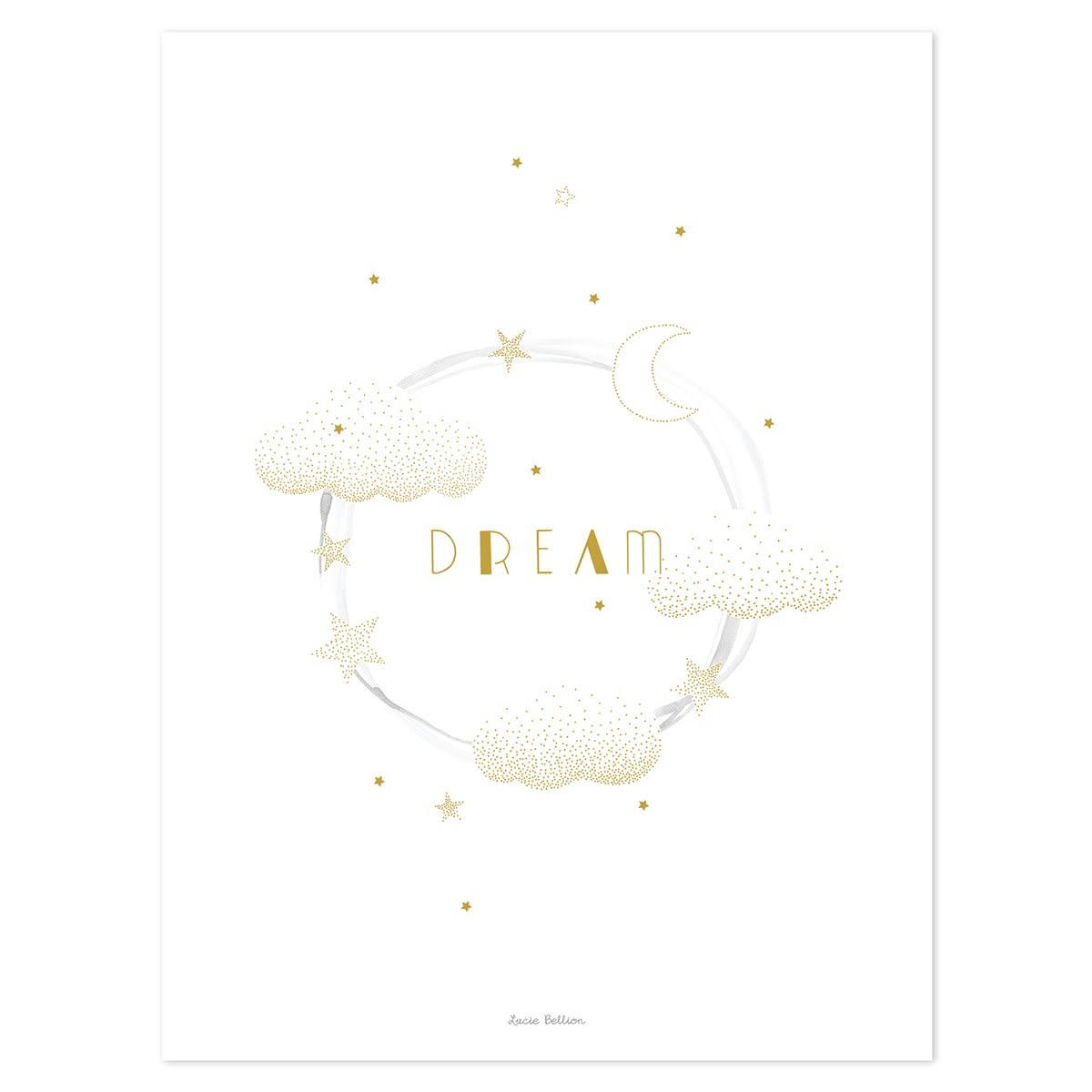 STARDUST - Affiche love dream en Papier Or