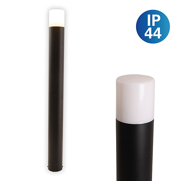 Lampadaire extérieur 'Torcia' hauteur 80 cm, en métal et plastique noir, E27