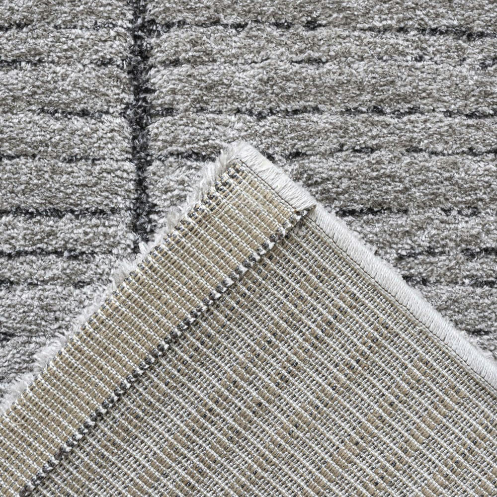 CAIRNS - Tapis contemporain à motif géométrique gris 200x290 cm