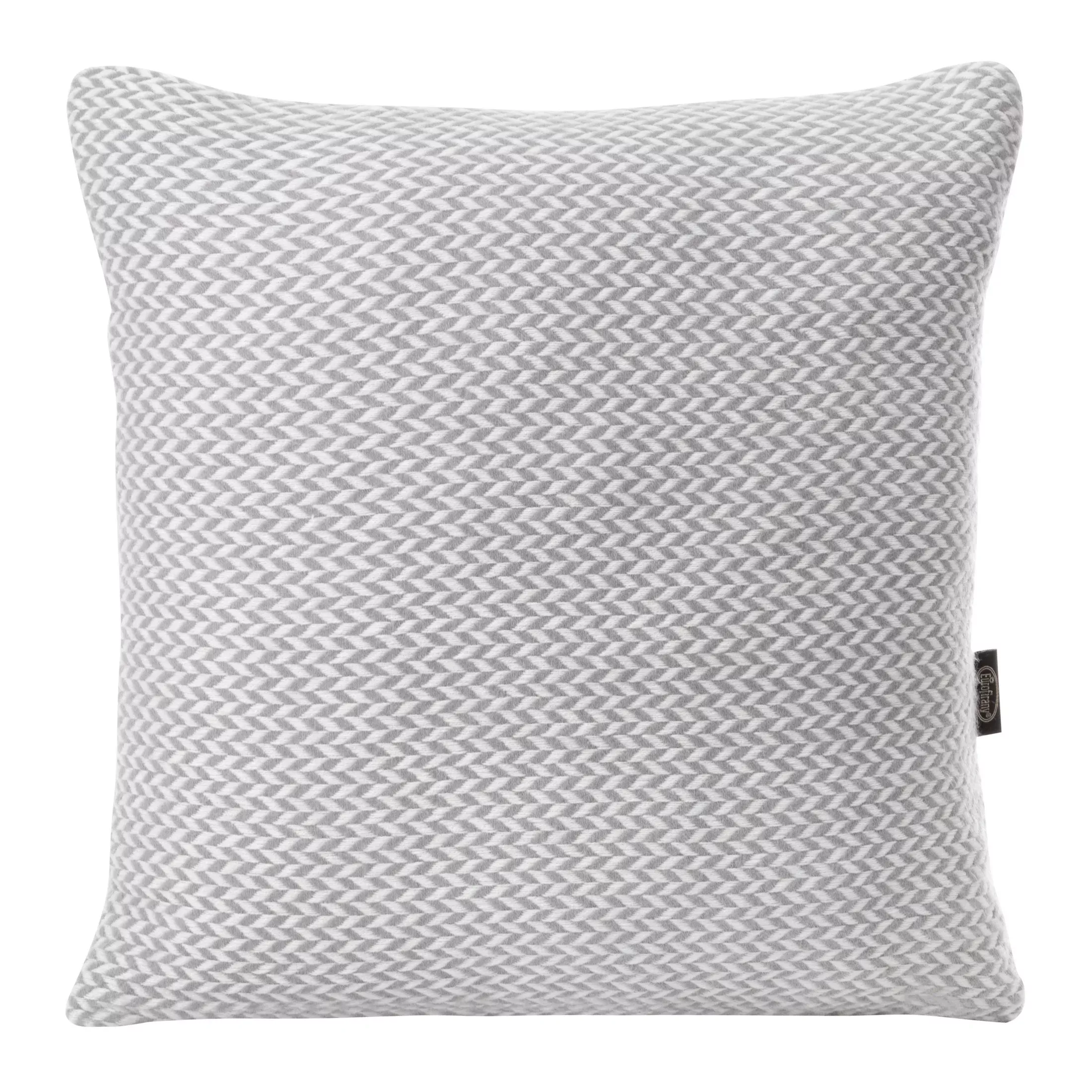 Poszewka na poduszkę 45x45 cm stalowo, biała z drobnym wzorem jodełki AKRYL 5