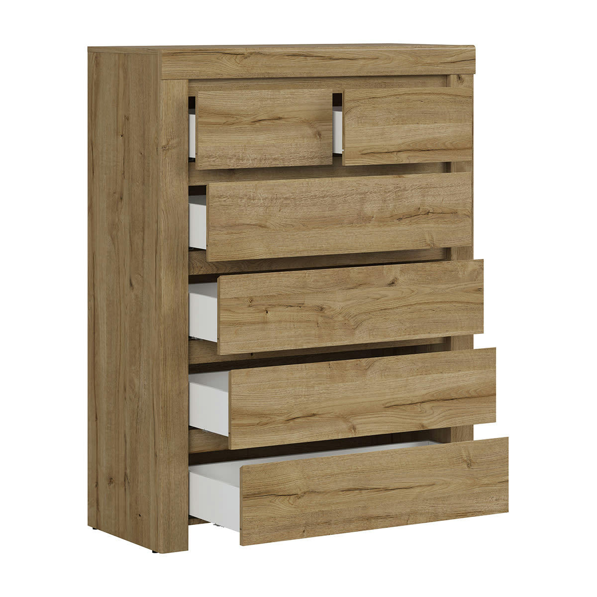 - Commode 6 tiroirs panneaux agglomérés naturel