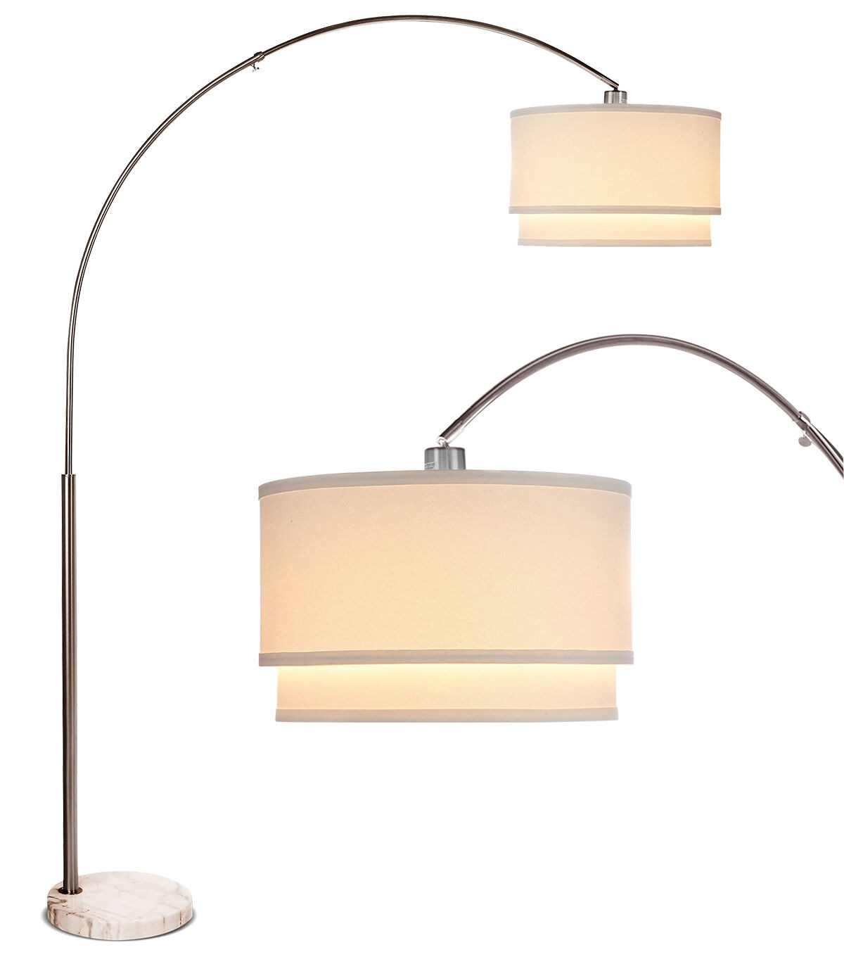 Brightech Mason LED Floor Lamp - Nickel