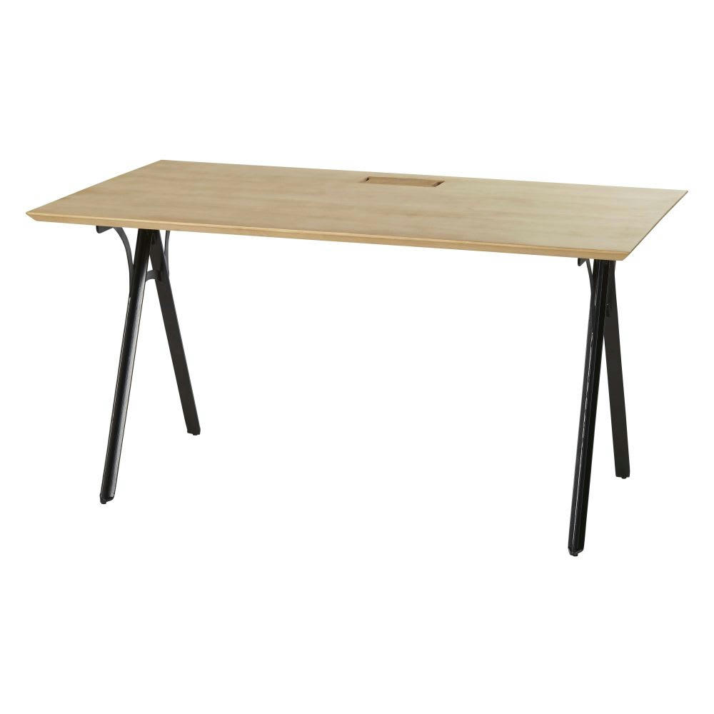 Brixton Business - Bureau professionnel en manguier massif et métal noir