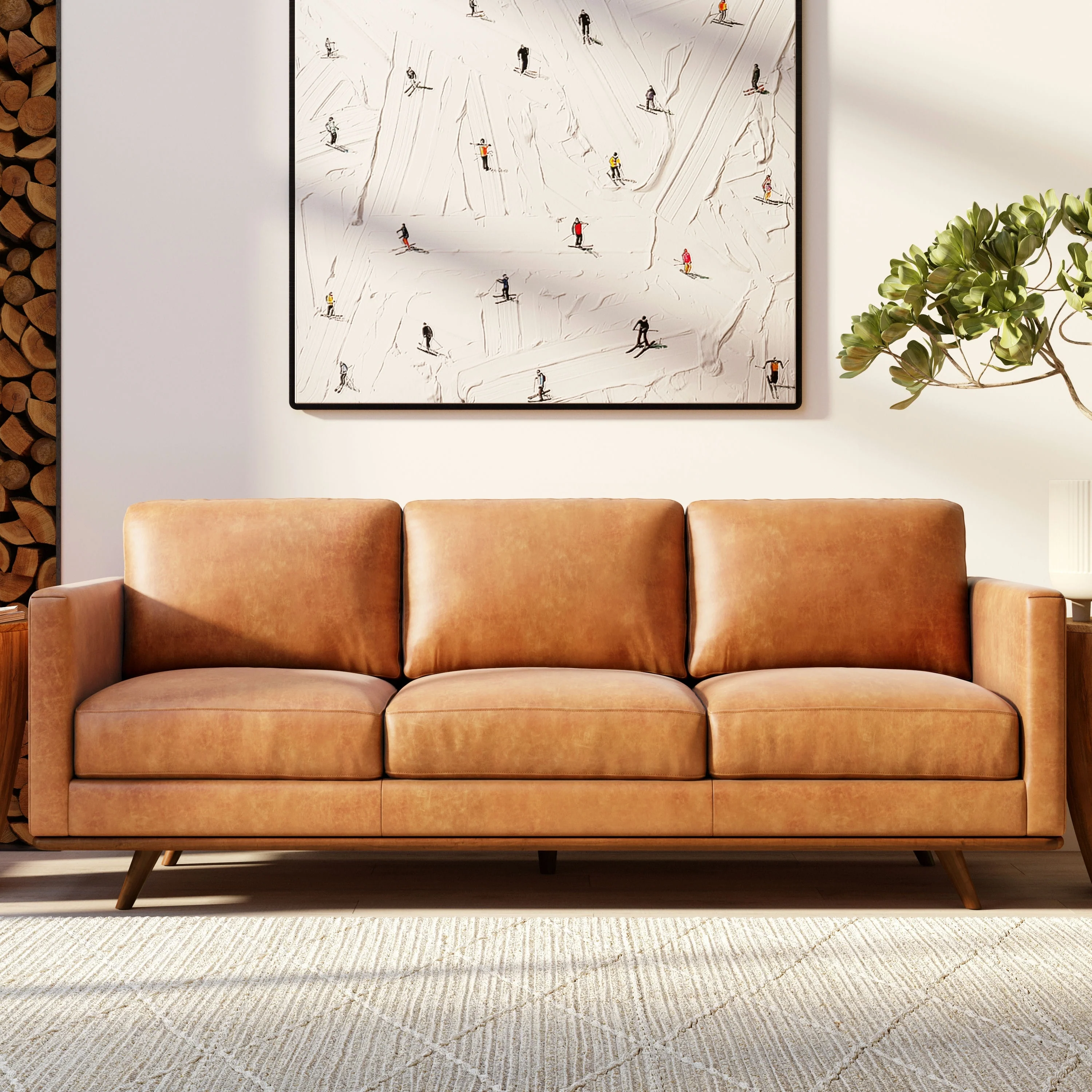 Poly & Bark Nolita 85 Sofa - Full Grain Genuine Italian Leather