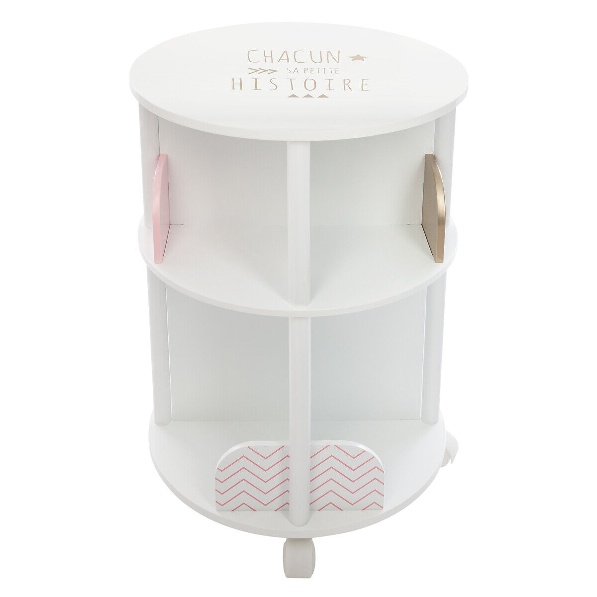 Estante redonda com rodas branca